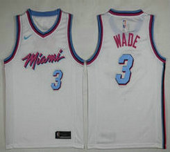 Nike Miami Heat #3 Dwyane Wade White Game City Authentic Stitched NBA jersey