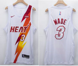 Nike Miami Heat #3 Dwyane Wade White fashion Authentic NBA jersey