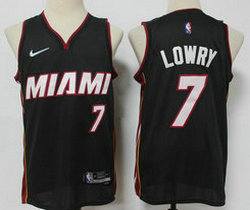 Nike Miami Heat #7 Kyle Lowry Black 75th anniversary Authentic Stitched NBA jersey