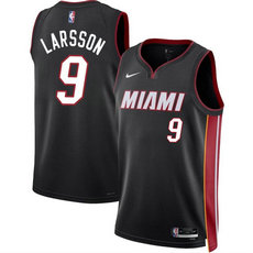 Nike Miami Heat #9 Pelle Larsson Black 2024 Draft Icon Edition Stitched Basketball Jersey