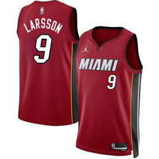 Nike Miami Heat #9 Pelle Larsson Red 2024 Draft Statement Edition Stitched Basketball Jersey