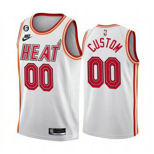 Nike Miami Heat Customized White classic 6 patch With Advertising Authentic Stitched NBA Jersey