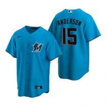 Nike Miami Marlins #15 Brian Anderson Blue Game Authentic Stitched MLB Jersey