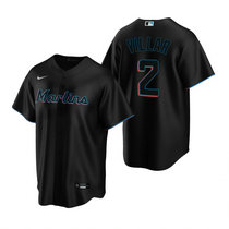 Nike Miami Marlins #2 Jonathan Villar Black Game Authentic Stitched MLB Jersey