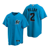 Nike Miami Marlins #2 Jonathan Villar Blue Game Authentic Stitched MLB Jersey