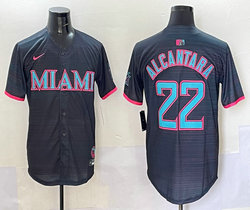 Nike Miami Marlins #22 Sandy Alcantara Black Joint MLB Jersey