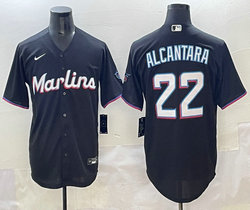 Nike Miami Marlins #22 Sandy Alcantara Black MLB Jersey