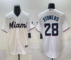 Nike Miami Marlins #28 Kyle Stowers White MLB Jersey