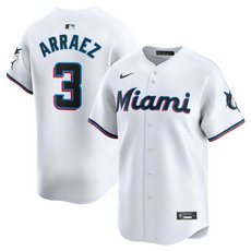 Nike Miami Marlins #3 Luis Arraez White 2024 Authentic Stitched MLB Jersey
