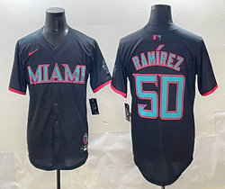 Nike Miami Marlins #50 Hanley Ramirez Black Joint MLB Jersey