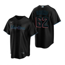 Nike Miami Marlins #62 Jose Urena Black Game Authentic Stitched MLB Jersey