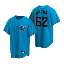 Nike Miami Marlins #62 Jose Urena Blue Game Authentic Stitched MLB Jersey