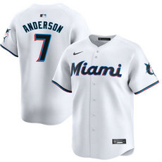 Nike Miami Marlins #7 Tim Anderson White 2024 Authentic Stitched MLB Jersey