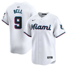 Nike Miami Marlins #9 Josh Bell White 2024 Authentic Stitched MLB Jersey