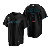 Nike Miami Marlins #9 Lewis Brinson Black Game Authentic Stitched MLB Jersey