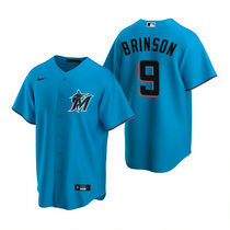 Nike Miami Marlins #9 Lewis Brinson Blue Game Authentic Stitched MLB Jersey