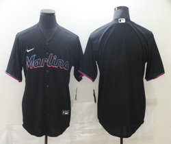 Nike Miami Marlins Blank Black Game Authentic Stitched MLB Jersey