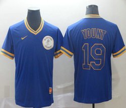 Nike Milwaukee Brewers #19 Robin Yount Pullover Throwback Authentic stitched MLB jersey