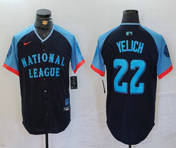 Nike Milwaukee Brewers #22 Christian Yelich 2024 All Star Authentic Stitched MLB Jersey