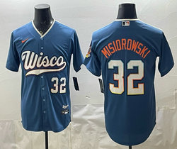 Nike Milwaukee Brewers #32 Jacob Misiorowski Blue 2026 City Connect Stadium Jersey