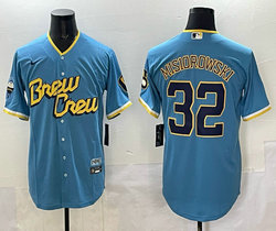 Nike Milwaukee Brewers #32 Jacob Misiorowski Blue City MLB Jersey