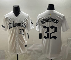 Nike Milwaukee Brewers #32 Jacob Misiorowski White 5(V) Joint MLB Jersey