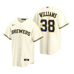 Nike Milwaukee Brewers #38 Devin Williams Cream Game Authentic Stitched MLB Jersey