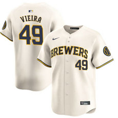Nike Milwaukee Brewers #49 Thyago Vieira Cream 2024 Authentic Stitched MLB Jersey