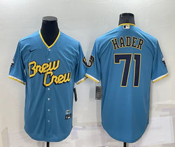 Nike Milwaukee Brewers #71 Josh Hader Blue Game 2023 City Authentic Stitched MLB Jersey