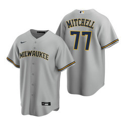 Nike Milwaukee Brewers #77 Garrett Mitchell Cray Game Authentic Stitched MLB Jersey