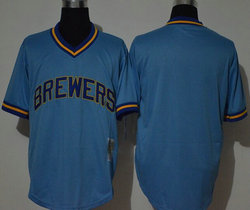 Nike Milwaukee Brewers #Blank Light Blue Throwback Game Authentic Stitched MLB Jersey