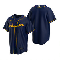 Nike Milwaukee Brewers #Blank Navy Game Authentic Stitched MLB Jersey