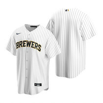 Nike Milwaukee Brewers Blank White Stripes Game Authentic Stitched MLB Jerseys