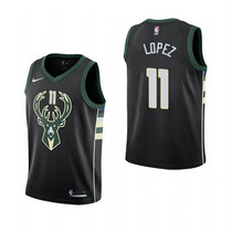 Nike Milwaukee Bucks #11 Brook Lopez Black Game Authentic Stitched NBA Jersey