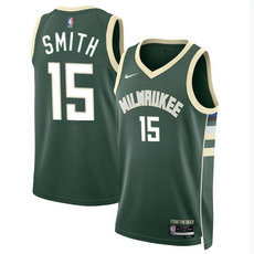 Nike Milwaukee Bucks #15 Tyler Smith Green 2024 Draft Icon Edition Stitched Basketball Jersey