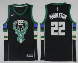 Nike Milwaukee Bucks #22 Khris Middleton Black Game Authentic Stitched NBA Jersey