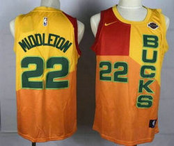 Nike Milwaukee Bucks #22 Khris Middleton City Game Authentic Stitched NBA Jersey
