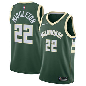 Nike Milwaukee Bucks #22 Khris Middleton Green Game Authentic Stitched NBA Jersey