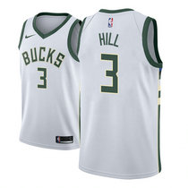 Nike Milwaukee Bucks #3 George Hill White Game Authentic Stitched NBA Jersey