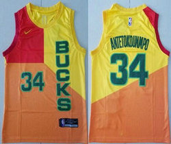 Nike Milwaukee Bucks #34 Giannis Antetokounmpo City Game Authentic Stitched NBA Jersey