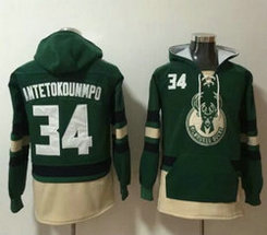 Nike Milwaukee Bucks #34 Giannis Antetokounmpo Green Basketball Hoodies
