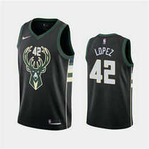Nike Milwaukee Bucks #42 Robin Lopez Black Game Authentic Stitched NBA Jersey