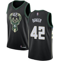 Nike Milwaukee Bucks #42 Vin Baker Black Game Authentic Stitched NBA Jersey
