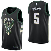 Nike Milwaukee Bucks #5 D. J. Wilson Black Game Authentic Stitched NBA Jersey