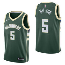 Nike Milwaukee Bucks #5 D. J. Wilson Green Game Authentic Stitched NBA Jersey