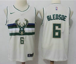 Nike Milwaukee Bucks #6 Eric Bledsoe White City Game Authentic Stitched NBA Jersey