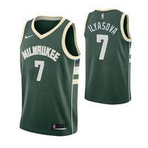 Nike Milwaukee Bucks #7 Ersan Ilyasova Green Game Authentic Stitched NBA Jersey