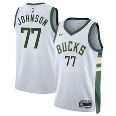 Nike Milwaukee Bucks #77 AJ Johnson White 2024 Draft Association Edition Stitched Basketball Jersey