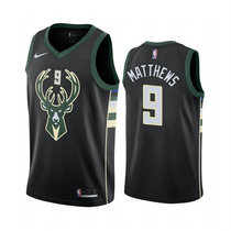 Nike Milwaukee Bucks #9 Wesley Matthews Black Game Authentic Stitched NBA Jersey