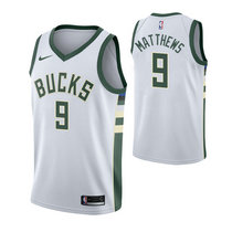Nike Milwaukee Bucks #9 Wesley Matthews White Game Authentic Stitched NBA Jersey